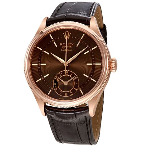 rolex watch brown leather band|rolex watch for men leather band.